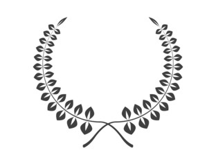 Laurel wreath vector black color isolated on white background for decoration, celebration, festival. 10 eps