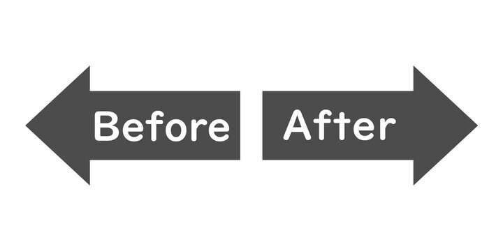 before＆after のベクターイラスト