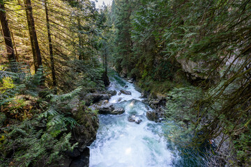 Fototapeta premium Lynn Canyon Park Twin Falls, North Vancouver, British Columbia, Canada.
