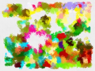 Obraz premium Illustration style background image abstract pattern various vibrant colors watercolor style illustration impressionist painting.