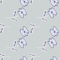 Vintage flower seamless pattern. Stylized elegant botanical illustration.