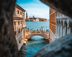 Sheer curtains Bridge of Sighs city grand canal of Venice