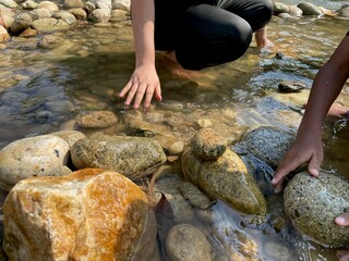 feet on the rocks