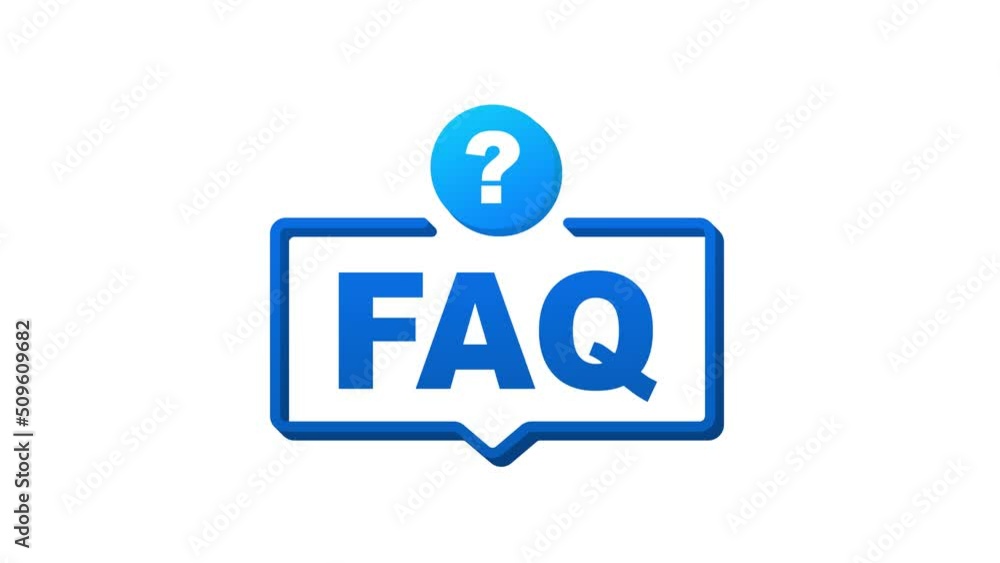 Poster frequently asked questions faq banner. speech bubble with text faq. motion graphics 4k