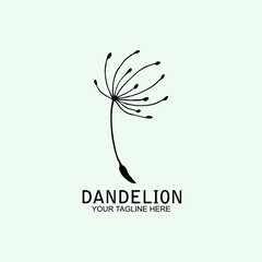 Vector trendy icon and logo of dandelion seed for you. Template for business brand