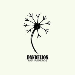Vector trendy icon and logo of dandelion seed for you. Template for business brand