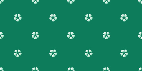 Rows of White Flowers on Green Background, Seamless Texture for Web, Business and Wrapping Paper - Template in Editable Vector Format