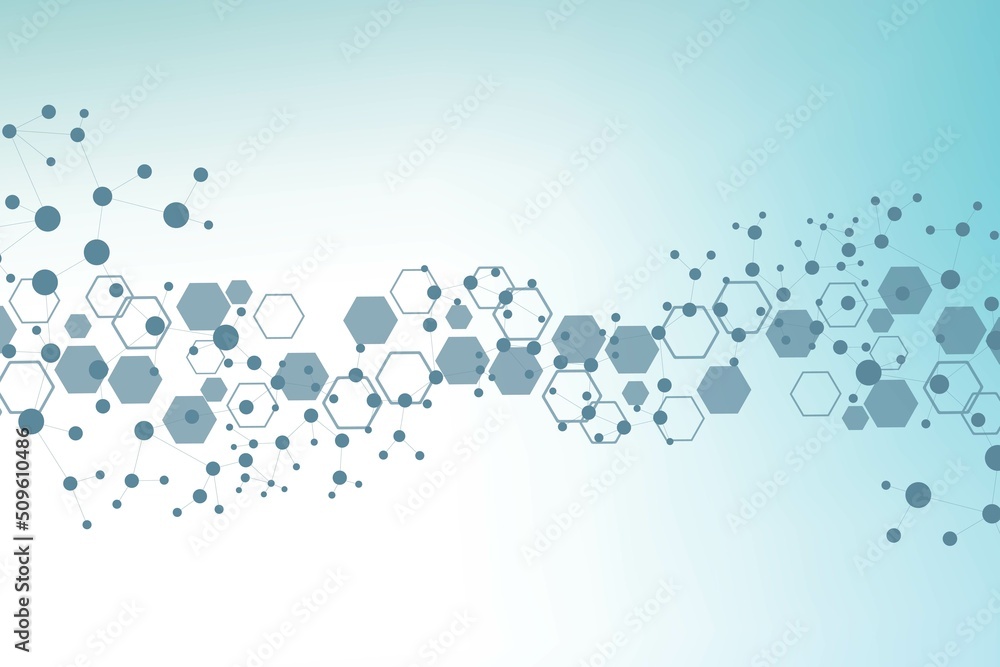 Poster modern futuristic background of the scientific hexagonal pattern. virtual abstract background with p