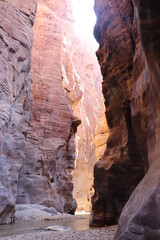 Fototapeta na wymiar Wadi Mujib in Jordan (Arnon Stream) beautiful Valley near the dead sea