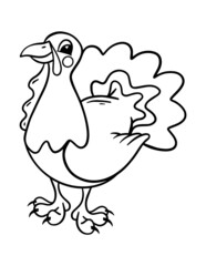 Simple Thanksgiving coloring page with turkey for kids