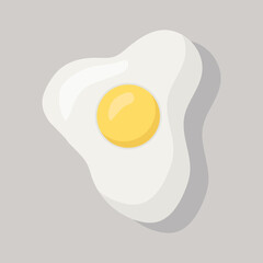 Bright vector illustration of scrambled eggs. Fresh cartoon scrambled eggs are highlighted on a white background. Illustration is used for magazines, books, posters, postcards, menu covers, web pages.