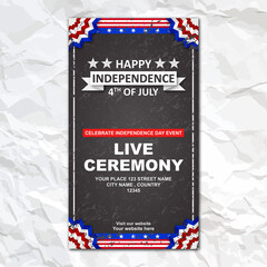 happy independence day 4th july instagram stories social media post template banner poster