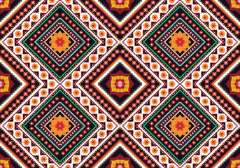 Geometric ethnic flower pattern for background,fabric,wrapping,clothing,wallpaper,Batik,carpet,embroidery style.