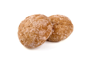 Classic Russian gingerbread cookies isolated on white background