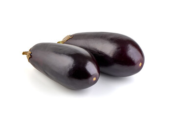 Eggplant or aubergine, close-up, isolated on white background.
