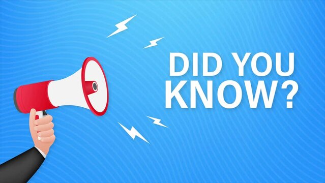 Did you know megaphone label. Motion graphics . 4k