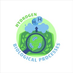 Hydrogen biological processes icon. Editable vector illustration