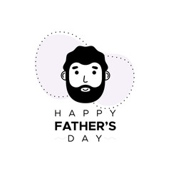 Happy Father's Day. Bearded man character. Head adult human. Vector illustration, flat design
