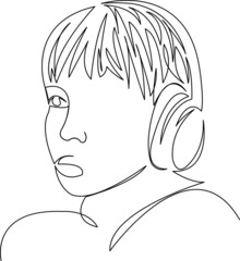 girl in headphones