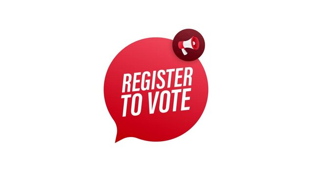 Megaphone with Register to vote. Motion graphics . 4k