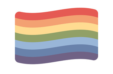 LGBT flag icon. Lesbian, gay, bisexual, transgender, concept love symbol. Color rainbow flag. Vector flat illustration