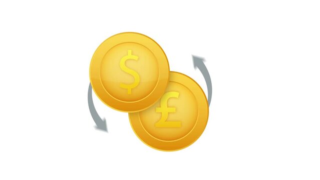 Money exchange icon. Banking sign. lira and Dollar Cash transfer symbol. Motion graphics 4k