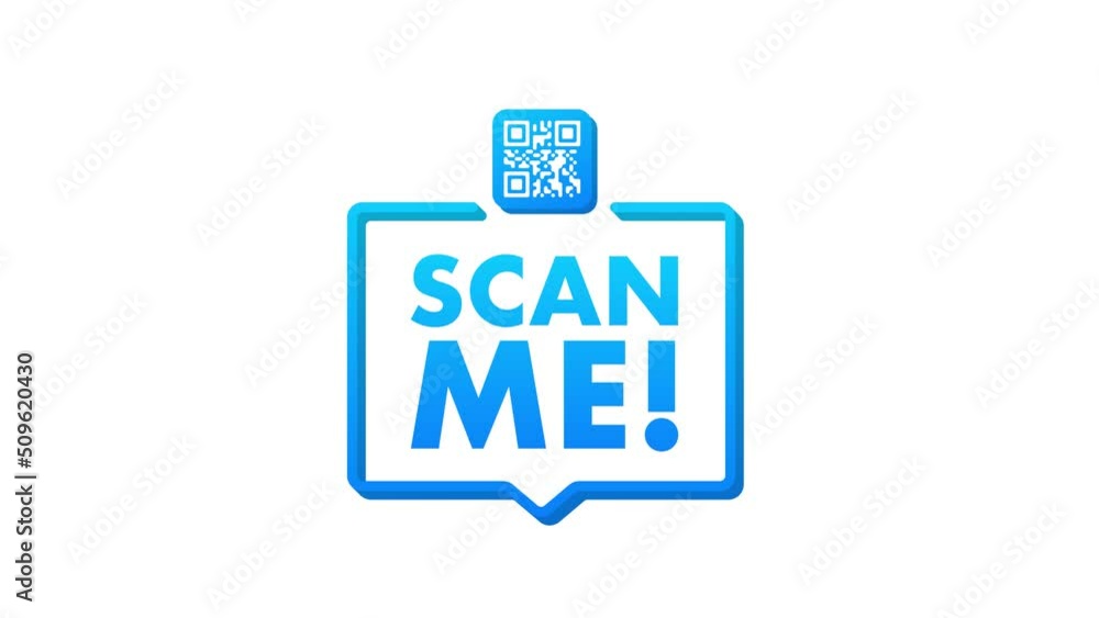 Poster qr code for smartphone. inscription scan me with smartphone icon. qr code for payment. motion graphi