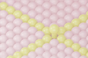 light bulb business concept.minimal abstract style.3d render illustration