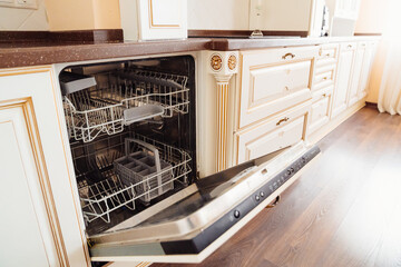 the built-in dishwasher door. home appliances