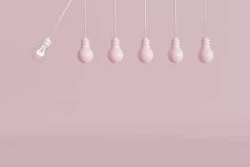 light bulb business concept.minimal abstract style.3d render illustration