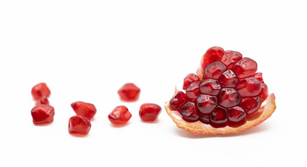 Pomegranate on a white background.food and fruit concept with clipping path full depth of field
