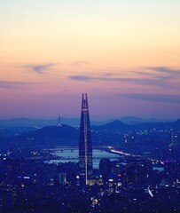 Obraz premium 남한산성, 롯데월드타워 Lotte World tower, Republic of Korea 