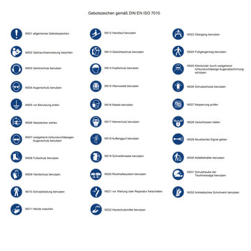 Gebotszeichen nach DIN EN ISO 7010 / ASR A1.3