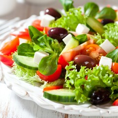 Vegetable salad with cheese 