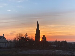 Fototapeta premium sunset over the church