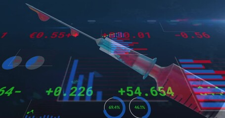 Animation of data processing over syringe - Powered by Adobe