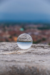 Panorama of Vicenza inside a Lensball, Veneto, Italy, Europe, World Heritage Site