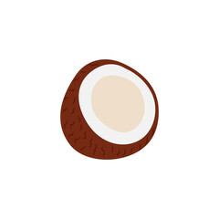 Half coconut. Simple vector illustration, design element
