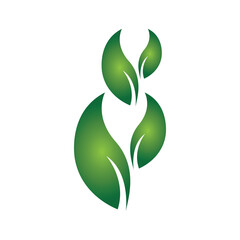 Logos of green Tree leaf ecology