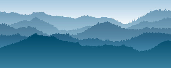 mountain landscape with fog