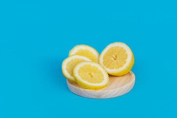 Lemons on a blue background