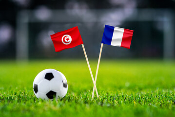Tunisia vs. France, Education City, Football match wallpaper, Handmade national flags and soccer...
