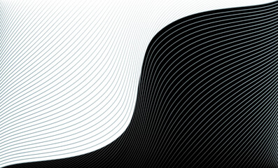 Naklejka premium Vector Illustration of the gray pattern of lines on black abstract background. EPS10.