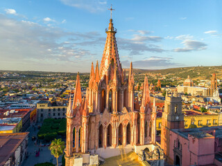 Naklejka premium Aerial view of San Miguel de Allende in Guanajuato, Mexico