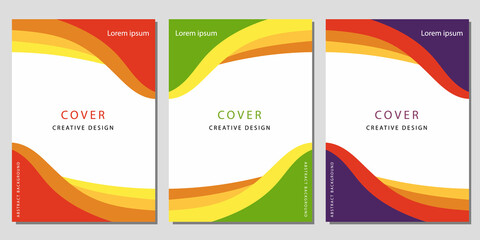 Modern Covers Template Design. Red, Green, Purple colors. Set of Trendy Abstract Colorfull shapes for Presentation, Magazines, Flyers, Annual Reports, Posters and Business Cards.