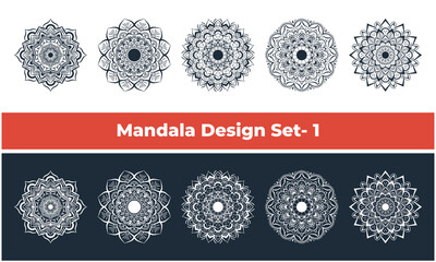 Perfect Mandala set for any kind of Design. Decorating Weddings Card, Birthdays, Indian, and Arabic Holidays. Islamic Style Ornamental Decoration.