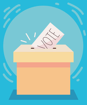 box of vote and ballot