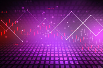 2d rendering Stock market online business concept. business Graph 