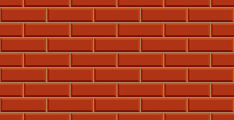 Red brick wall. Tiles background. Red brick wall seamless vector pattern