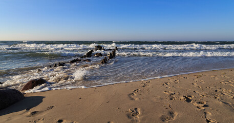 Beautiful Baltic Sea landscape at dusk.